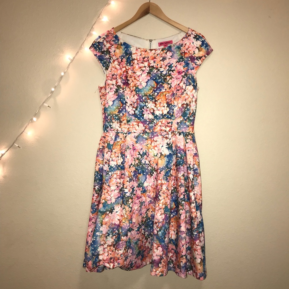 Betsey Johnson floral print fit and flare dress
